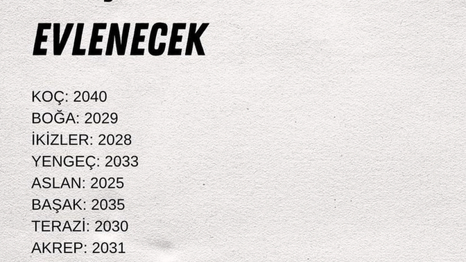 Burcuna göre hangi yılda evleneceksin?