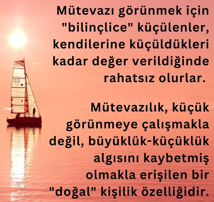 Mütevazi görünmeye çalışır mısınız?