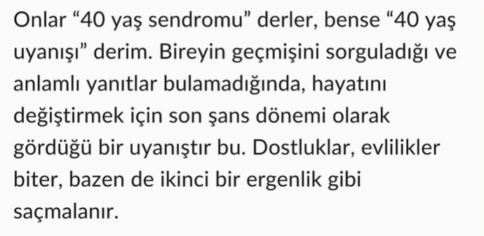 40 yaş bir uyanış mıdır?