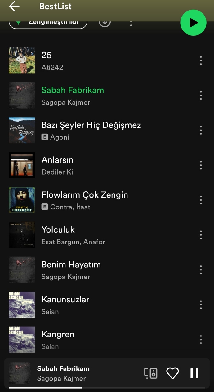 Listeme layık şarkı önerileri alabilir miyim?