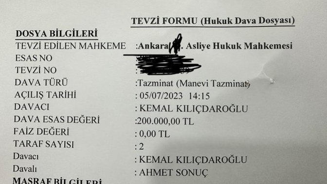 Kemal Kılıçdaroğlu Jahrein olarak bilinen Ahmet Sonuç'a 200 bin liralık manevi tazminat davası açtı. Ne Düşünüyorsunuz?