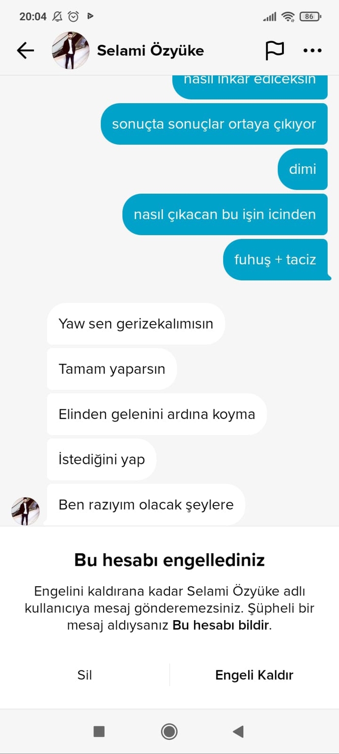 Arkadaşlar bu konuşmaları tiktok ve instegram da ifşalasam rezil olur mu sizce?