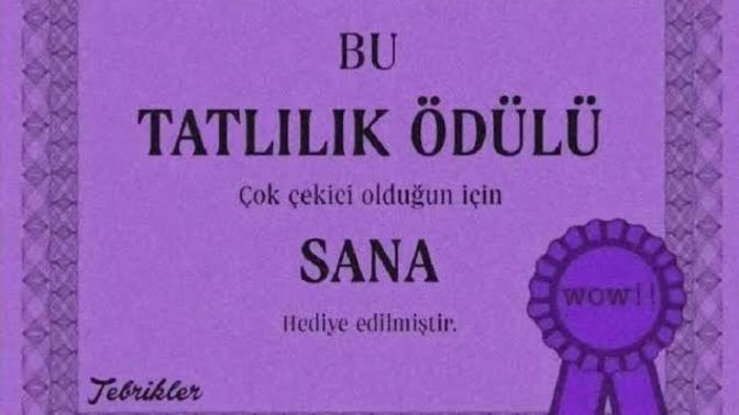 Hiç tatlılık ödülü aldınız mı 😄?