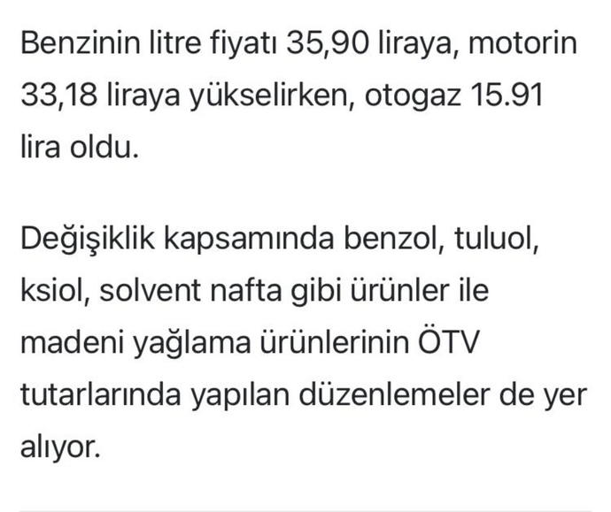 Benzin, motorin fiyatlarını gördünüz mü?