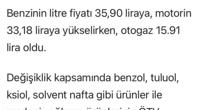 Benzin, motorin fiyatlarını gördünüz mü?