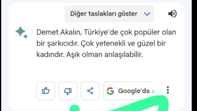 Google Bard'a Demet Akalına aşık olduğumu söyledim, bakın ne söyledi?