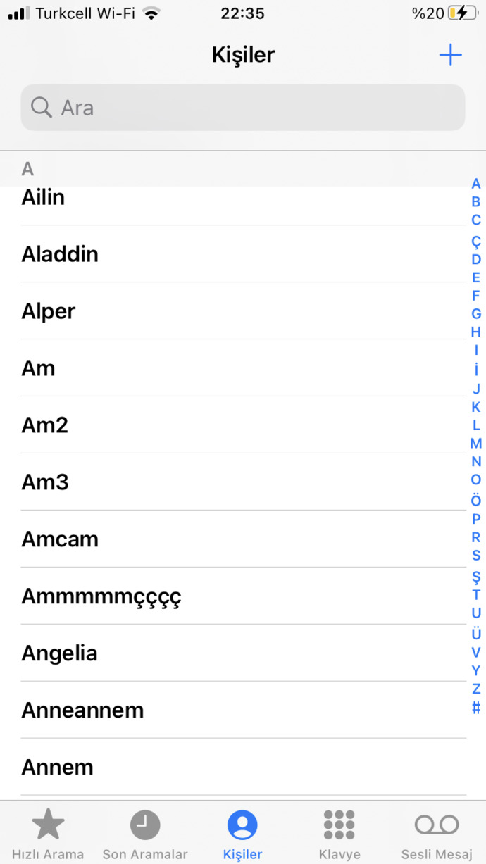 Telefon rehberinizdeki en saçma kayıt ne?