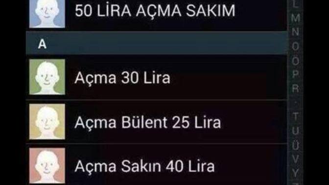 Telefon rehberinizdeki en saçma kayıt ne?