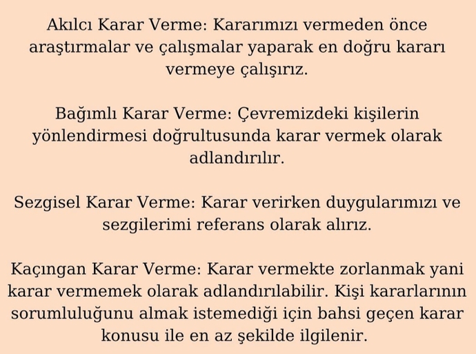 Karar vermekte zorlanıyor musunuz? Bu karar verme stillerinden hangisi size uyuyor?
