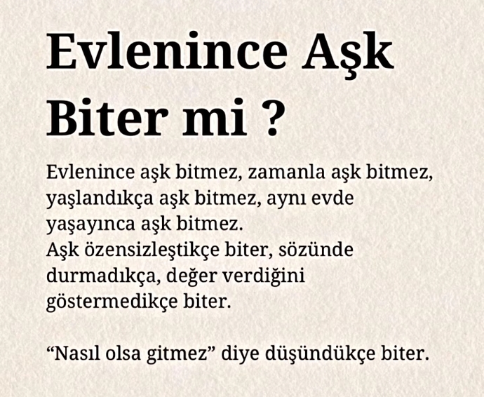 Evlenince aşk biter mi?
