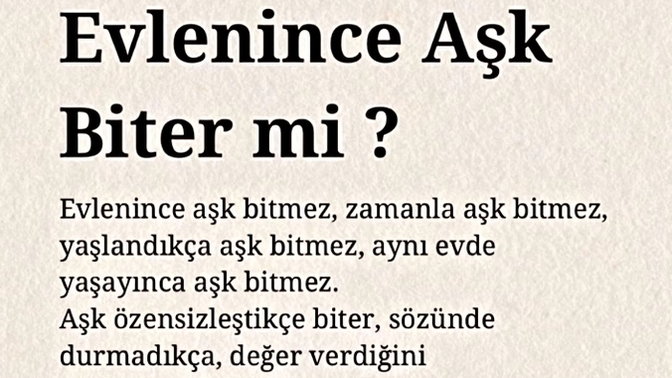 Evlenince aşk biter mi?