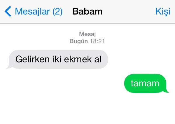 Babanız size mesaj atar mı?