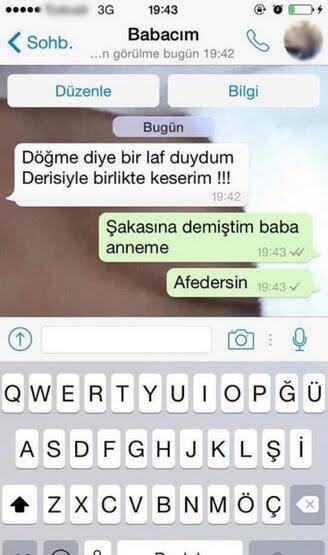 Babanız size mesaj atar mı?