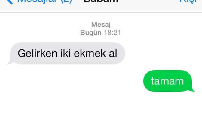 Babanız size mesaj atar mı?