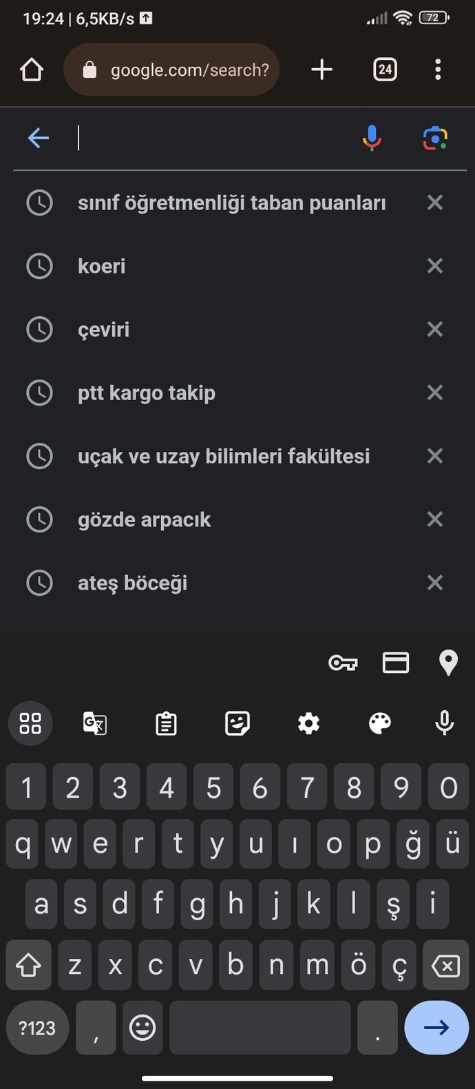 Google arama geçmişinizde en son arattığınız şey ney?