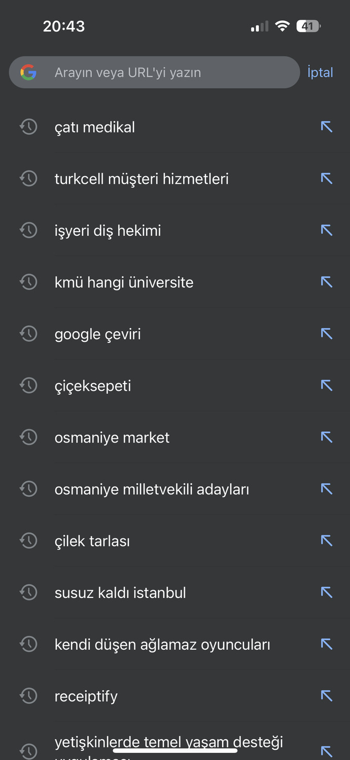 Google arama geçmişinizde en son arattığınız şey ney?