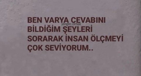 Siz cevabını bildiğiniz şeyleri sorarak insan ölçer misiniz?