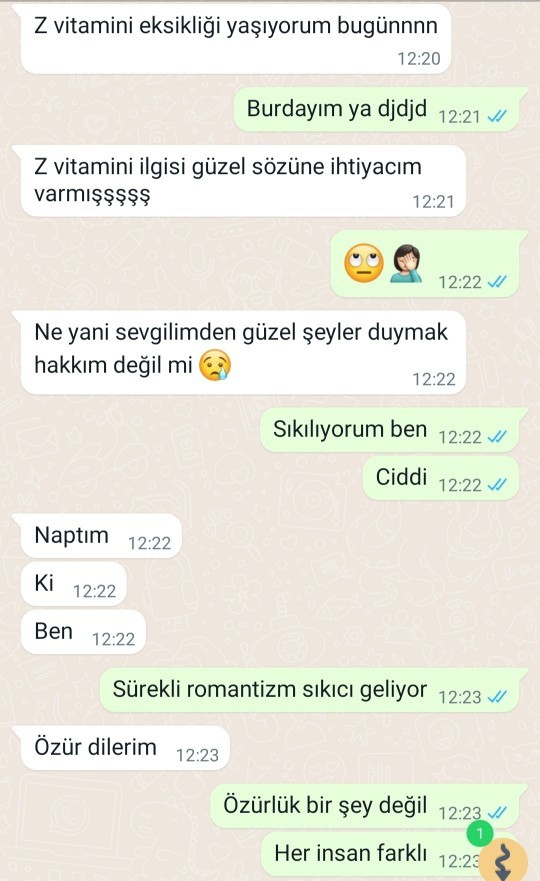 Sürekli romantizm istemiyorum, haklı değil miyim?