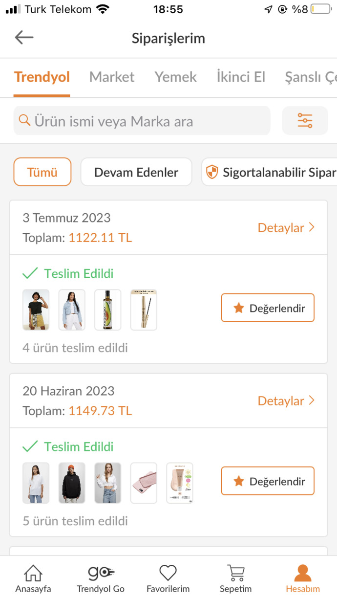Online alışverişte en son neler aldınız?