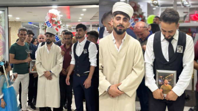 Siirt'te bir düğünde damadın arkadaşları "Acı kaybımız" yazılı çelenkle cenaze şakası yapmışlar. Sizce komik mi?