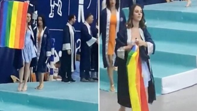 Uşak Üniversitesi, mezuniyette LGBTİ+ bayrağı açan öğrenciye resmi işlemler başlatmış. Bu suç mu?
