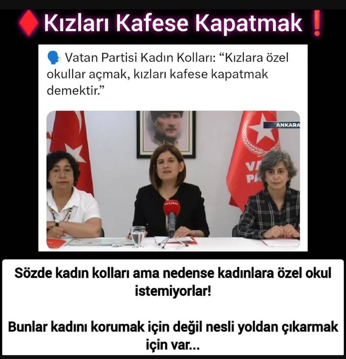 Ne tür bir kadın hakları savunucusu kadınlara özel okul istemez?