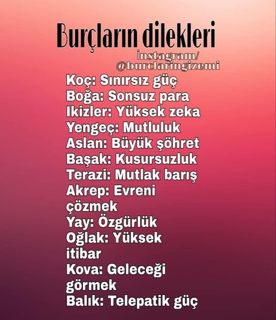 Burcuna göre dileğin ne?