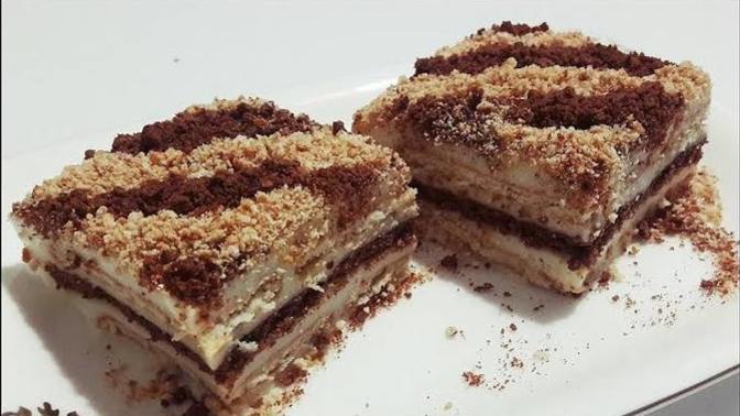 Pudingli bisküvi pastası yaptım, sever misiniz?