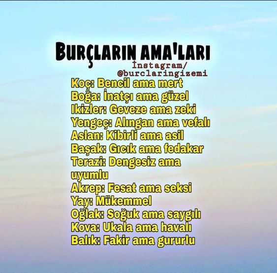Burçların amaları nelerdir :D?