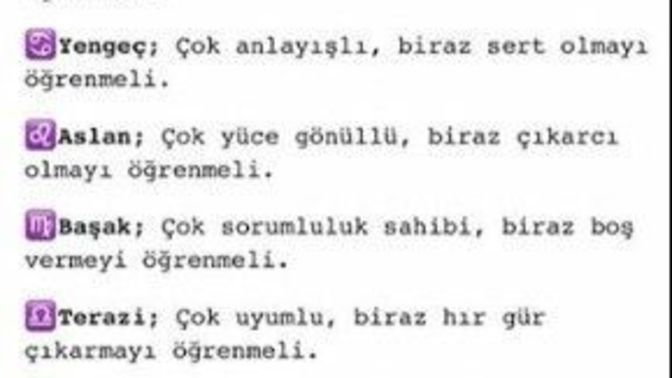 Burçlar hayatta kalmak için neyi öğrenmeli 😀?