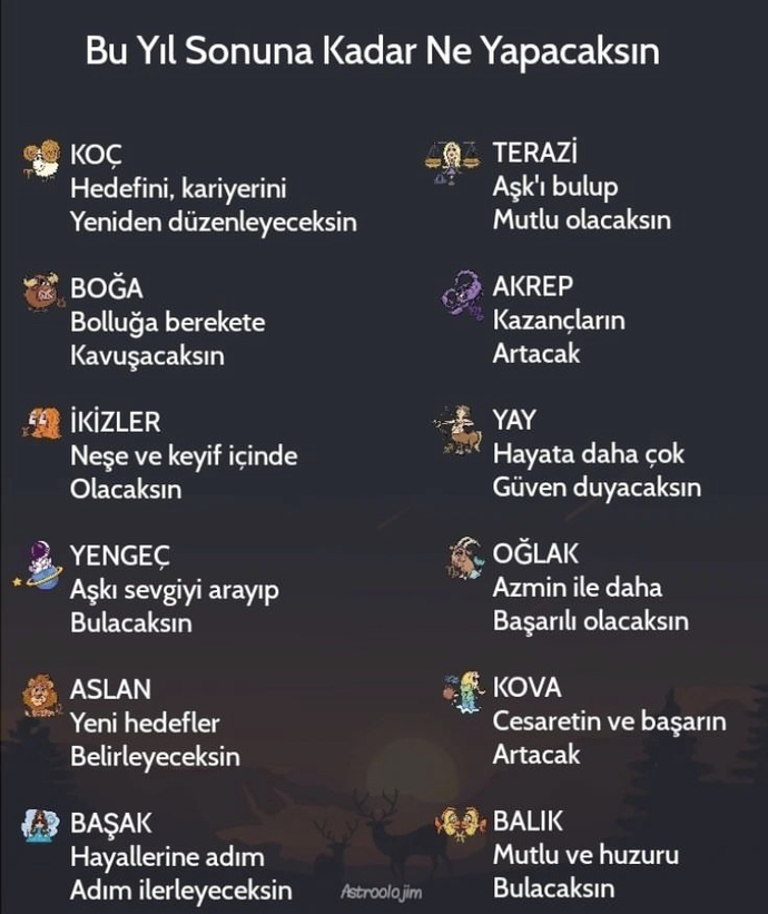 Burçlar bu yıl sonuna kadar ne yapacak?