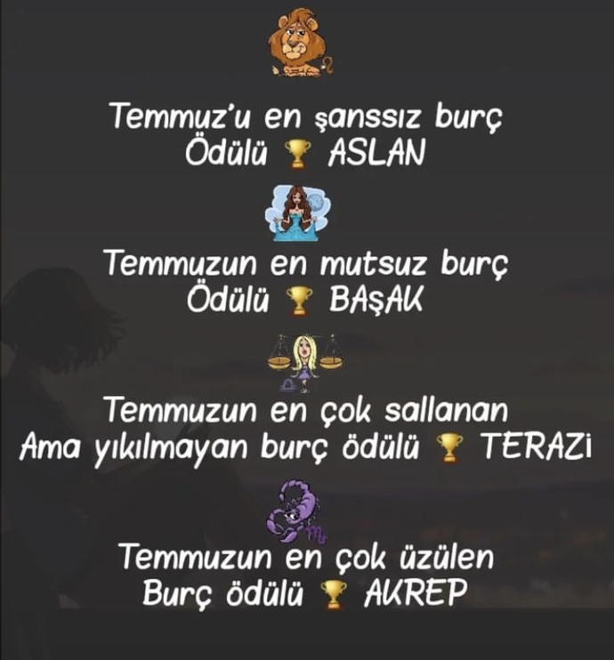 Burçların Temmuz ayı ödülleri nelerdir?
