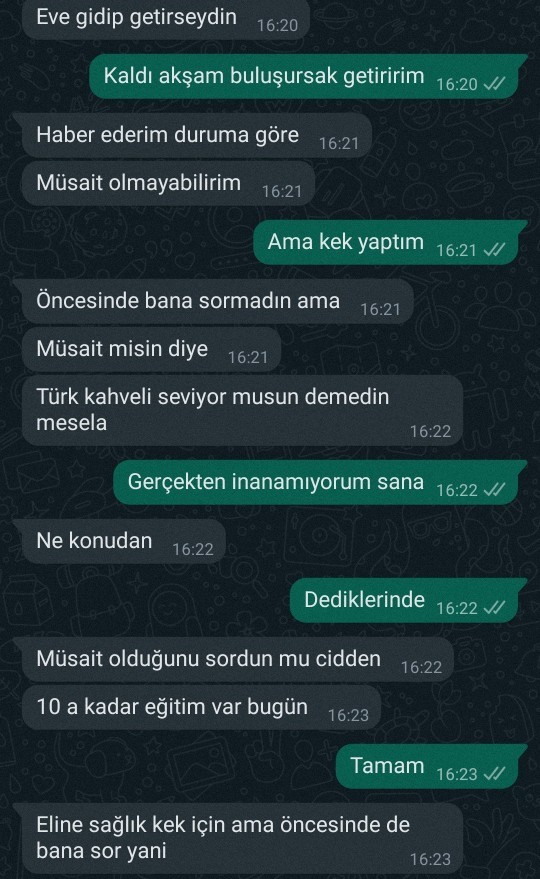 Kek yaptım birlikte yeriz diye bunu dedi haklı mı sizce?