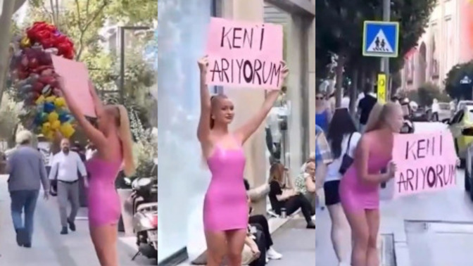 Barbie çılgınlığı bitmiyor, İstanbul'da barbie gibi giyinip Ken'i arayan kadın! Tatlı olmuş mu sizce?