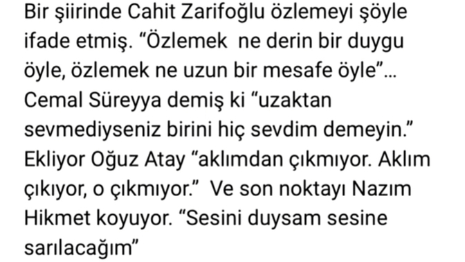“Özledim” demek ne demektir sizin için?