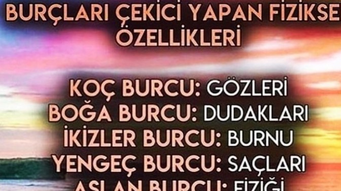 Burcunuza göre sizi çekici yapan fiziksel özellik hangisi?