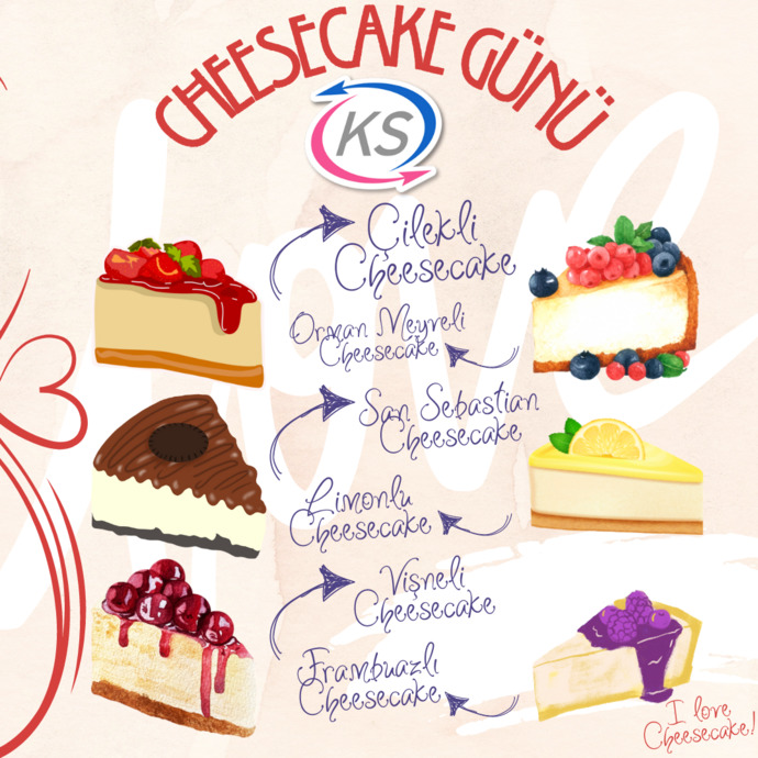 Dünya Cheesecake Gününde en sevdiğin cheesecake çeşidini söyleyip, beraber yiyebiliriz dediğin KScanı etiketler misin 🍰?