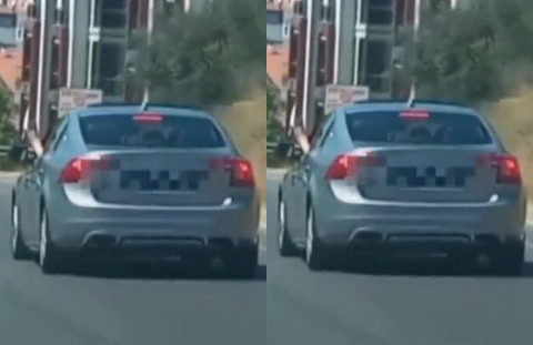 Bursada bir sürücü ayağını camdan dışarı çıkararak araba sürmüş. Bu suç mu?