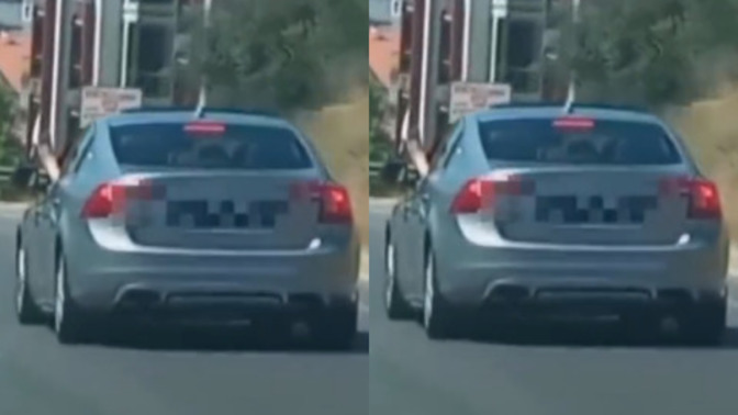 Bursa'da bir sürücü ayağını camdan dışarı çıkararak araba sürmüş. Bu suç mu?