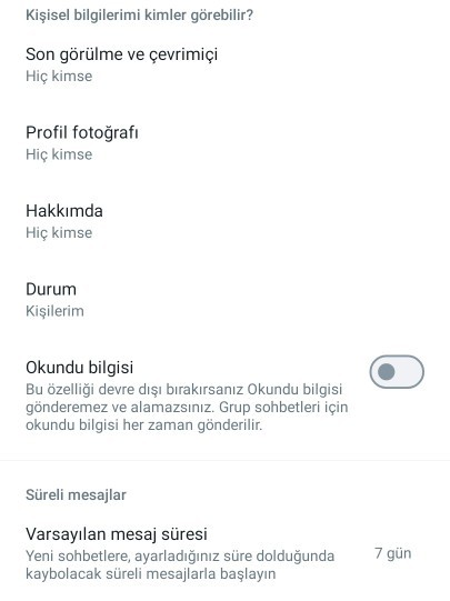 Whatsap'ta son görülmen açık mı kapalı mı?