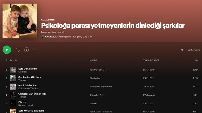 Playlist isimlerinden hangisi komik ve yaratıcı?