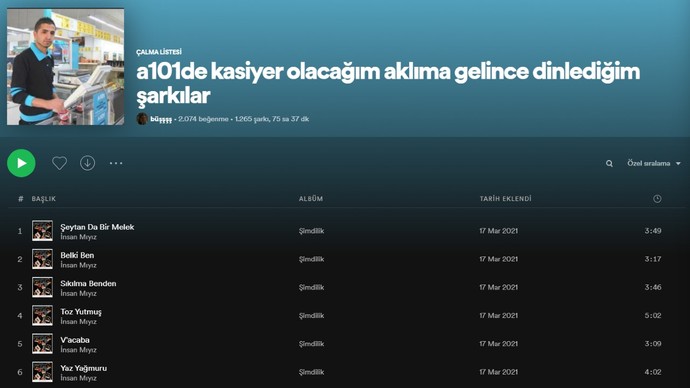 Playlist isimlerinden hangisi komik ve yaratıcı?