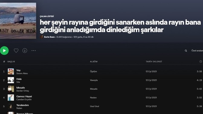 Playlist isimlerinden hangisi komik ve yaratıcı?