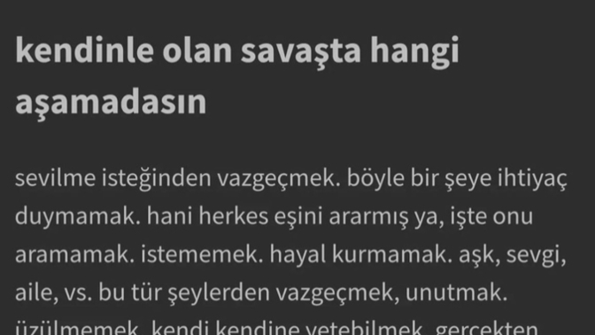 Kendinle olan savaşta hangi aşamadasın?