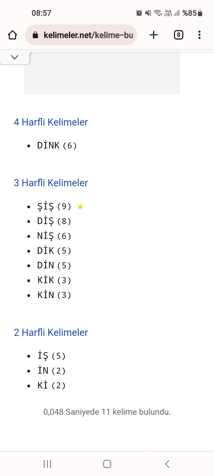 Bu harflere göre kelime gören var mı?