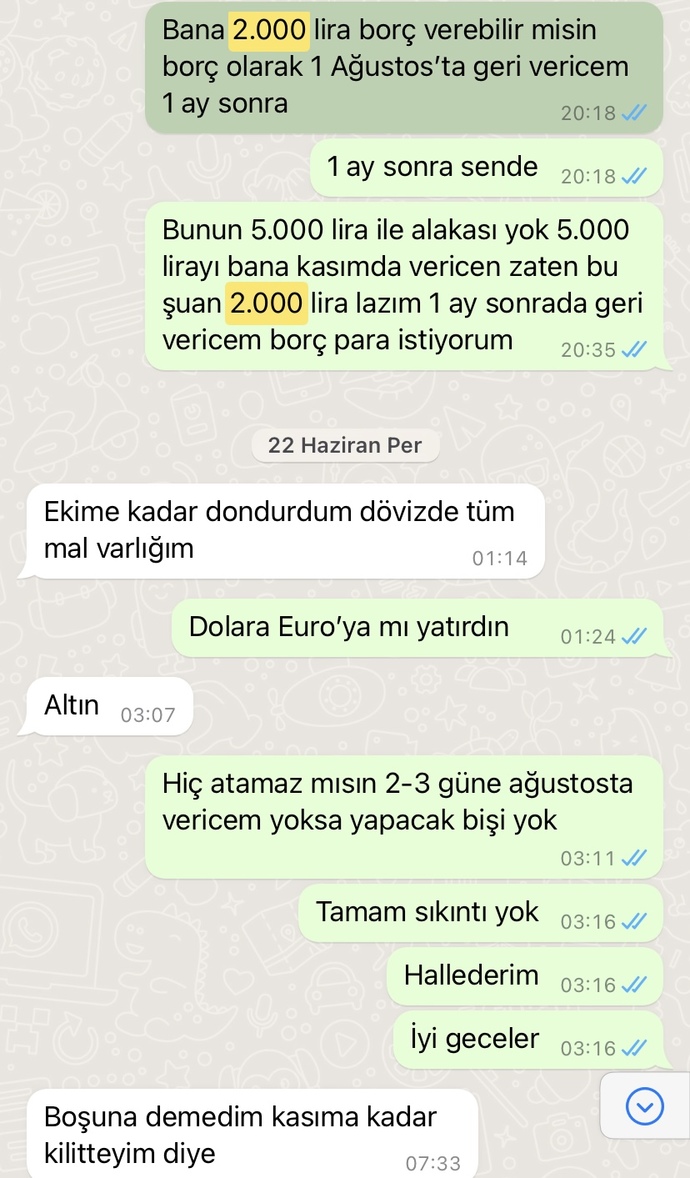 Arkadaş 2000 lira vermedi böyle arkadaşlık olur mu?