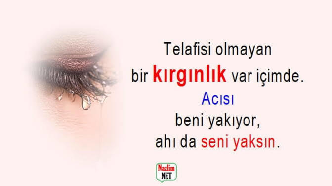 Kırgın olduğunuz zaman kırıldığınız insana söyleyeceğiniz tek kelime nedir?