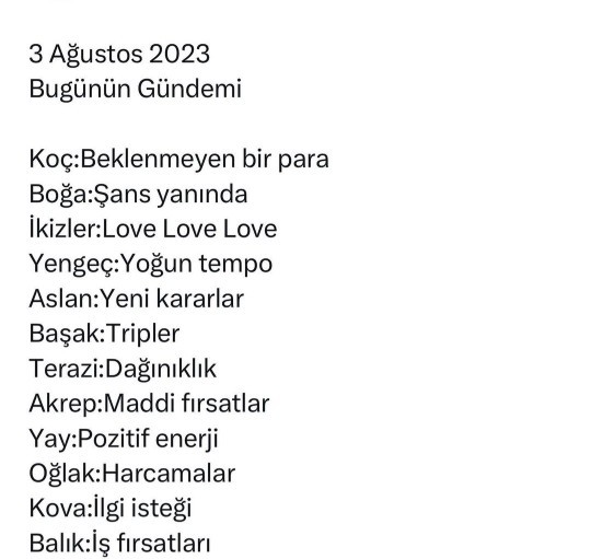 Selamün Aleyküm bakın bakalım bugün burcunuzun gündeminde ne var?