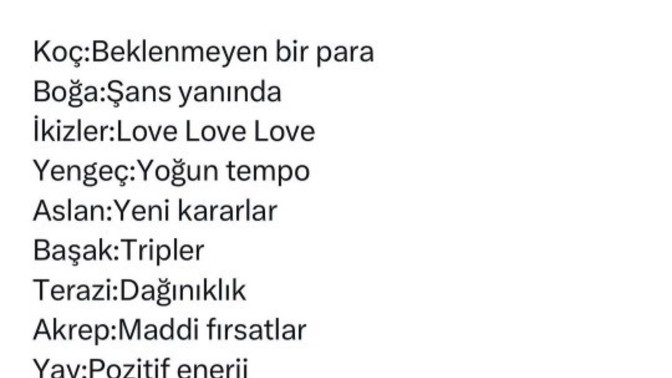 Selamün Aleyküm bakın bakalım bugün burcunuzun gündeminde ne var?