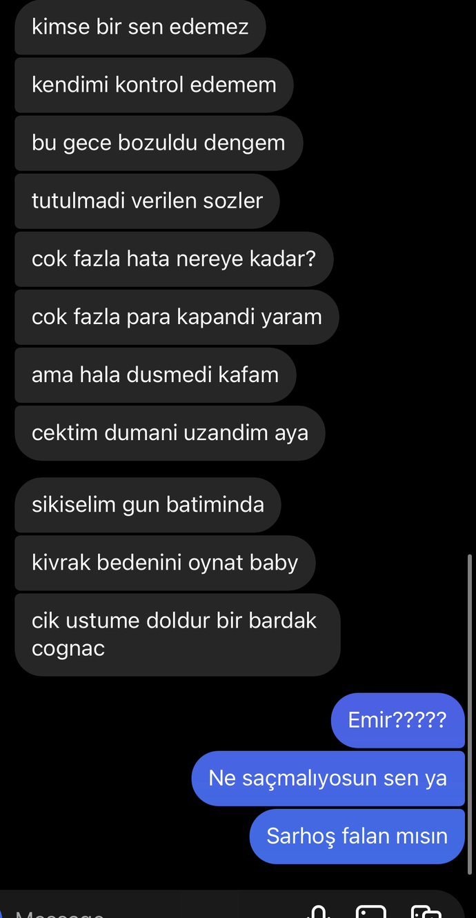 Eski sevgilim ne saçmalıyor?